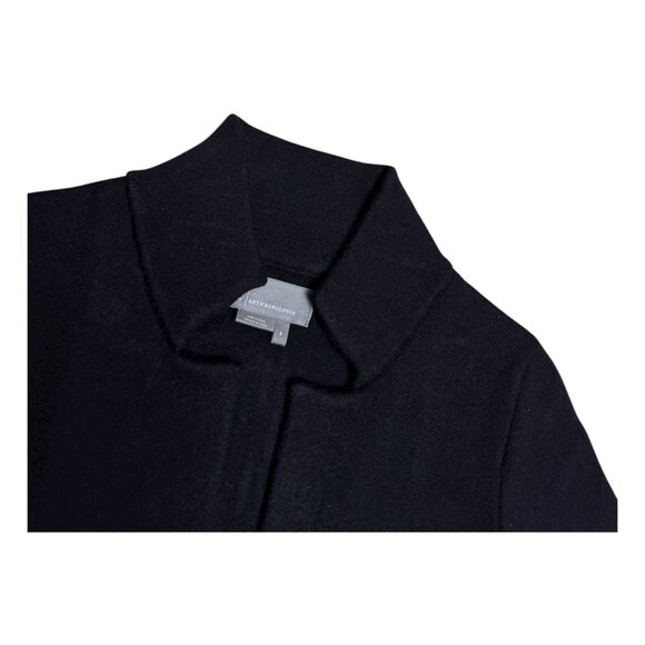 ANTHROPOLOGIE Flared Cuffs Black Designer Cardigan Sweater Womens Small - Picture 2 of 5